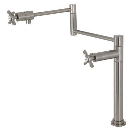 KINGSTON BRASS Deck Mount Pot Filler, Brushed Nickel KS4708BEX